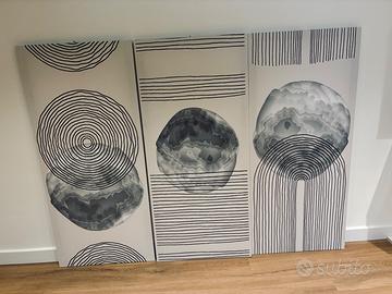 Trittico Quadri Moderni Minimal / Stile Japandi