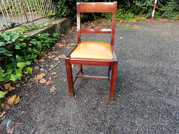 3 seggiole stile marino con piedini di rame