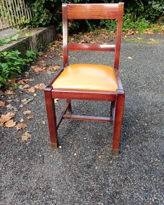 3 seggiole stile marino con piedini di rame