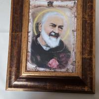 Quadro cornice padre pio misura 32 X 42
