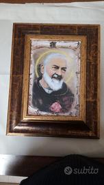 Quadro cornice padre pio misura 32 X 42