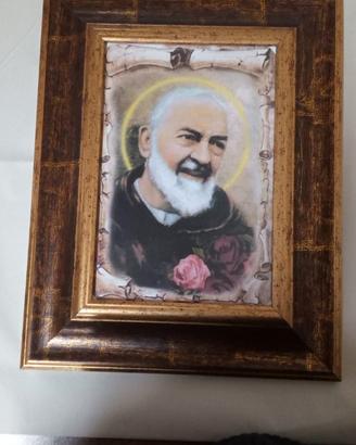 Quadro cornice padre pio misura 32 X 42