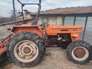trattore 480 DT fresa aratro cassone rimorchio