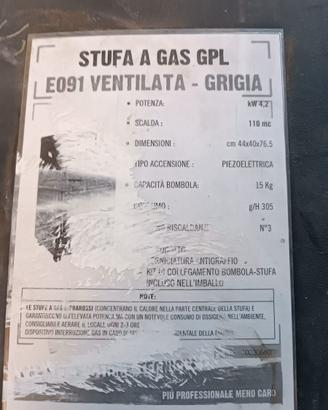 Stufa a gas gpl