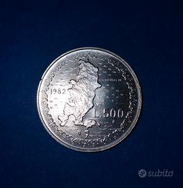 Moneta Argento Lire 500 Centenario Garibaldi 1982
