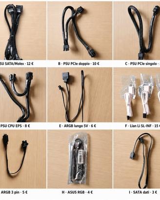 Cavi PC PSU PCIe EPS SATA ARGB RGB Lian Li