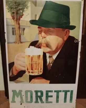 Targa smaltata baffo Moretti 