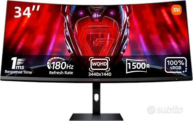 Monitor Xiaomi 34" curvo 180Hz 2K, NUOVO SIGILLATO