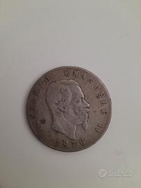 5 lire 1876 Vittorio Emanuele ll Argento