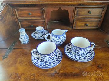 Set ceramica Deruta dip a mano tazze lattiera sali