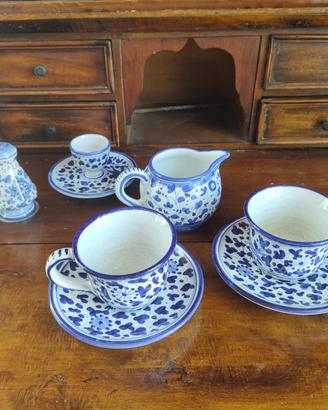 Set ceramica Deruta dip a mano tazze lattiera sali