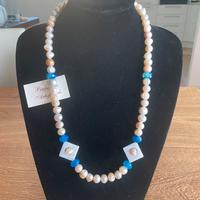Collana Perle Scaramazze e Agata Blu