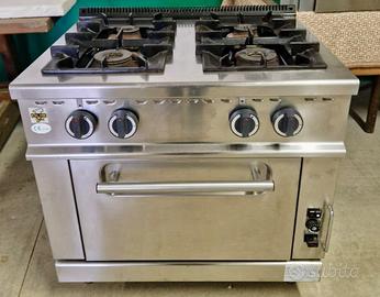 Cucina professionale a gas con forno