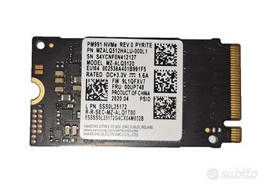 SSD NVMe Samsung da 512GB formato M.2 2242