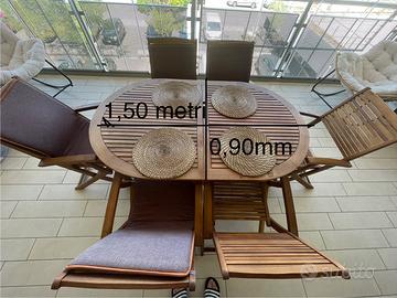 Tavolo da Giardino in Legno da esterno allungabile