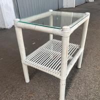 Coffee table in bamboo sbiancato