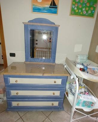 Cassettiera in legno stile Arte Povera