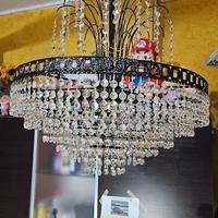 LAMPADARIO VINTAGE GOCCE CRISTALLO GRANDE NERO