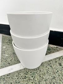 3 vasetti ceramica bianchi