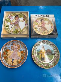 3 piatti da collezione unicef n.1-3-5