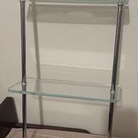 Mensole da bagno in cristallo ed acciaio