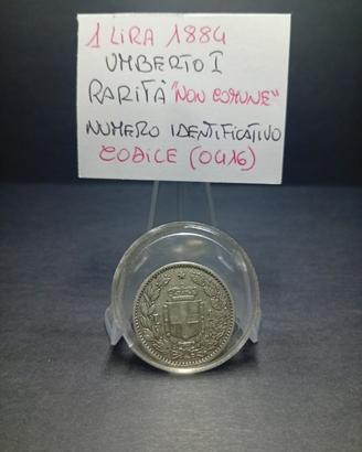 1 Lira del 1884 Umbero I  Buona Conservazione 
