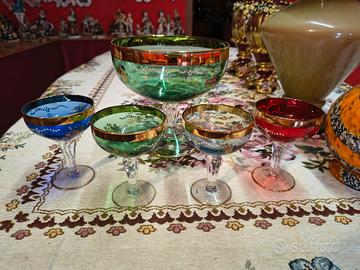 Set macedonia in vetro artistico stile murano