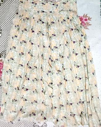 Gonna lunga floreale con coulisse in vita