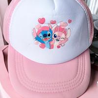 Cappello Stitch & Angel con mesh - Bianco e Rosa