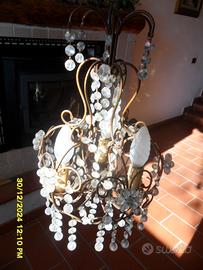 Lampadario in ottone vintage
