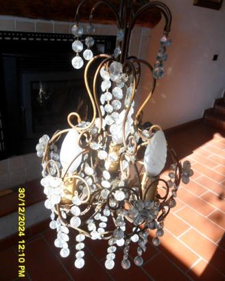 Lampadario in ottone vintage