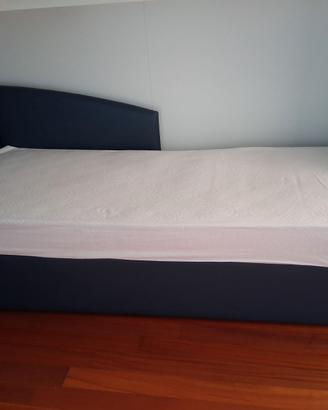 Letto singolo contenitore in semilpelle