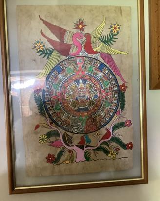 Quadro messicano raffigurante mesi calendariali