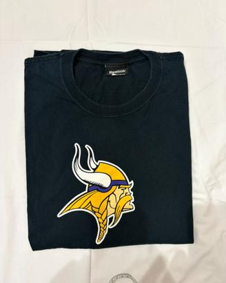 T-shirt Reebok con logo Vikings Tg XL