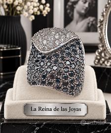 Anello statement scultoreo argento 925 zirconi