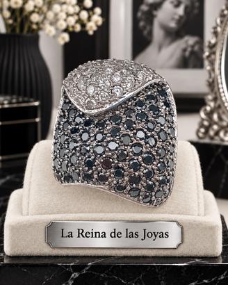 Anello statement scultoreo argento 925 zirconi