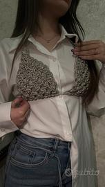 Crochet bag + bralette + cravatta