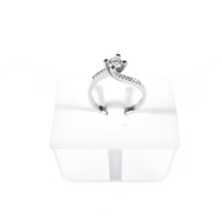 Anello solitario in oro e diamanti