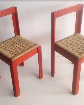 2 sedie impagliate a mano  in legno nuove