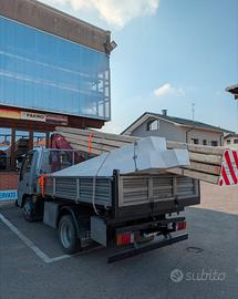 Isuzu con Gru e ribaltabile TRlaterale 