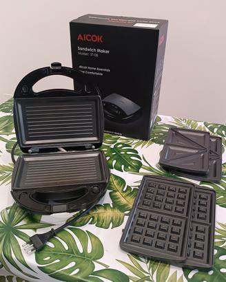 Piastra Elettrica Grill per Panini, Toast, Waffles