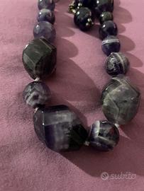 Parure collana ed orecchini di ametista