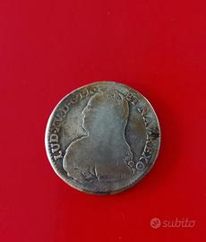 MEZZO SCUDO 1730 ARGENTO 917 rara MB