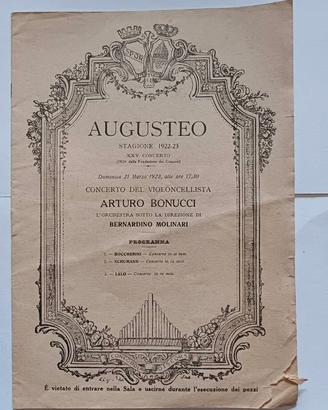 Augusteo Stagione 1922-23 ARTURO BONUCCI