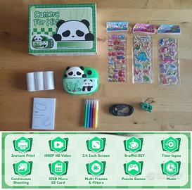 Fotocamera verde con stampante per bambini - Nuova