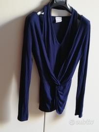 Maglia blu donna maniche lunghe tg. S