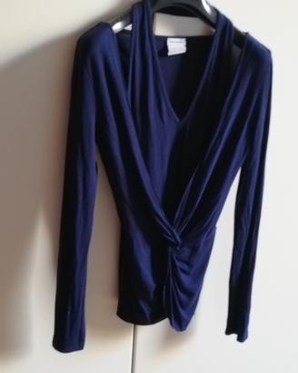 Maglia blu donna maniche lunghe tg. S
