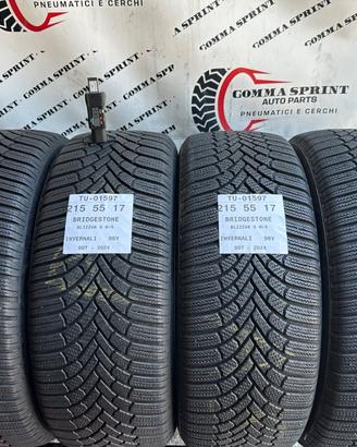 4 PNEUMATICI 215/55 R17 BRIDGESTONE INVERNALI