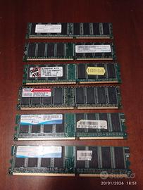 Lotto RAM DDR400 (DDR1)  2×1 GB  3×512 MB  1×256MB
