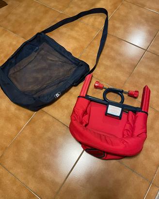 Seggiolino da tavolo inglesina rosso + borsa